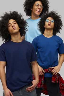 Набір чоловічих футболок YAPPI pack темно-синій, синій, блакитний  3шт 