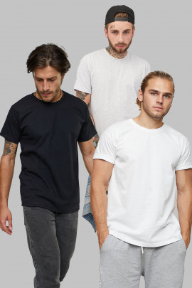 Набір чоловічих футболок YAPPI pack чорна, сіра, біла  3шт 