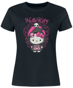 Жіноча чорна футболка «Hello Kitty»