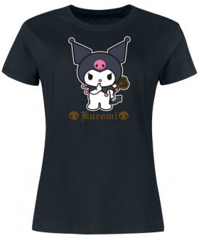 Жіноча чорна футболка «Hello Kitty and Friends - Kuromi»