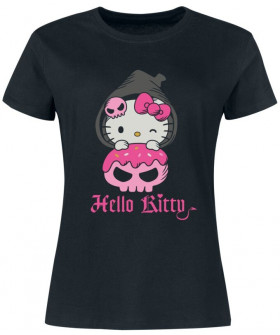 Жіноча чорна футболка «Hello Kitty»