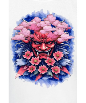 Чоловіча біла футболка «Oni Mask»