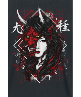 Чоловіча чорна футболка «Oni Mask/Geisha»