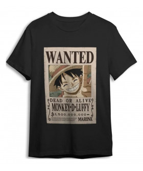 Чоловіча чорна футболка «One Piece Monkey D. Luffy Wanted Black»