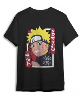 Чоловіча чорна футболка «Naruto Shippuden Smile Black»
