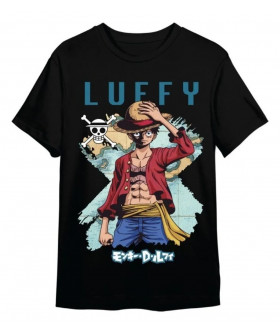Чоловіча чорна футболка «One Piece Monkey D. Luffy Mapa Black»