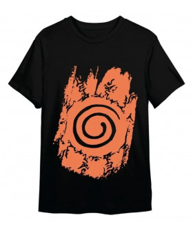 Чоловіча чорна футболка «Naruto Shippuden Retro Logo Black»