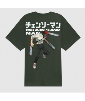 Чоловіча футболка Chainsaw Man x Dim Mak «Public Safety — зелена»
