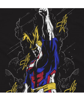 Чорна чоловіча футболка з аніме-принтом «My Hero Accademia - All Might Murales»