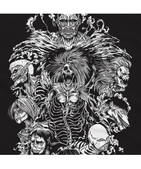 Чорна чоловіча футболка з аніме-принтом «Титани з аніме Attack on Titan»