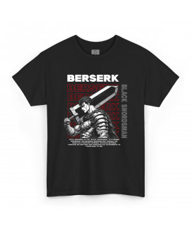 Чорна чоловіча футболка з аніме-принтом «мечник із Berserk»