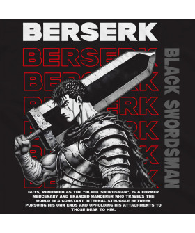 Чорна чоловіча футболка з аніме-принтом «мечник із Berserk»