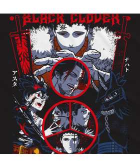 Чорна чоловіча футболка з аніме-принтом «Аста воїн із Black Clover»