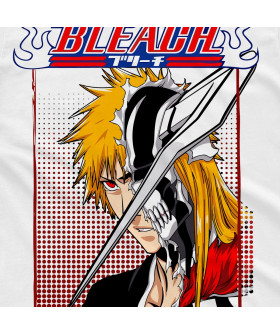 Біла чоловіча футболка з аніме-принтом «Ічіго Куросакі з аніме Bleach»
