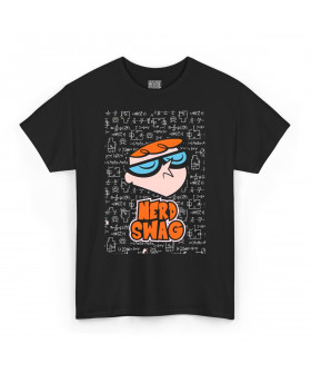 Чорна чоловіча футболка з аніме-принтом «Графіка Nerd Swag з Cartoon Network»