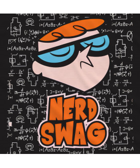 Чорна чоловіча футболка з аніме-принтом «Графіка Nerd Swag з Cartoon Network»
