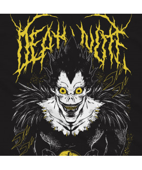 Чорна чоловіча футболка з аніме-принтом «Рюк з Death Note у стилі муралу»