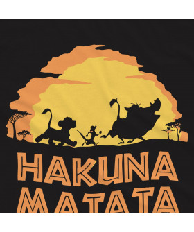 Чорна чоловіча футболка з аніме-принтом «Веселий напис Hakuna Matata»