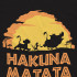 Чорна чоловіча футболка з аніме-принтом «Веселий напис Hakuna Matata»