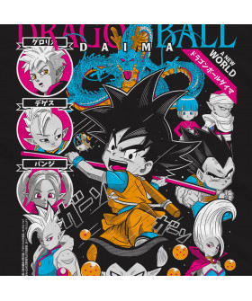Чорна чоловіча футболка з аніме-принтом «Гоку у вигляді Даіми з Dragon Ball»