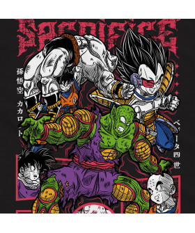 Чорна чоловіча футболка з аніме-принтом «Жертва Пікколо з Dragon Ball»