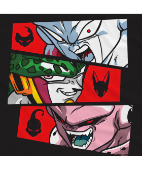 Чорна чоловіча футболка з аніме-принтом «Зловісний антагоніст Dragon Ball»