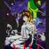 Чорна чоловіча футболка з аніме-принтом «Шинджі та Рей з Neon Genesis Evangelion»