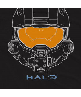 Чорна чоловіча футболка з аніме-принтом «Обличчя Мастерчіфа з Halo»