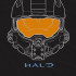 Чорна чоловіча футболка з аніме-принтом «Обличчя Мастерчіфа з Halo»