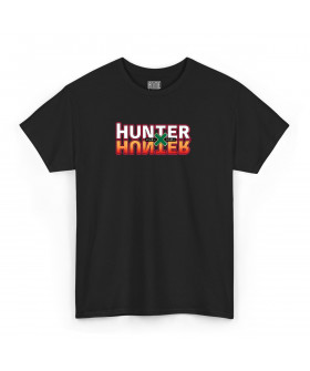 Чорна чоловіча футболка з аніме-принтом «Логотип Hunter x Hunter»