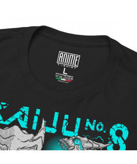Чорна чоловіча футболка з аніме-принтом «Команда Kaiju No. 8»