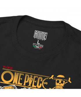 Чорна чоловіча футболка з аніме-принтом «Брати з One Piece»