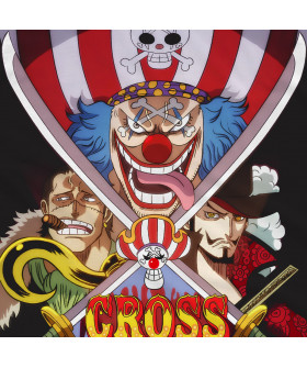 Чорна чоловіча футболка з аніме-принтом «Логотип Крос Гільдії з One Piece»