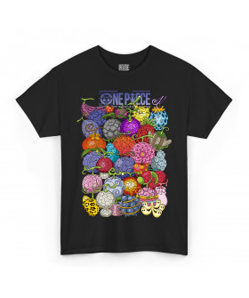 Чорна чоловіча футболка з аніме-принтом «Фрукти диявола з аніме One Piece»