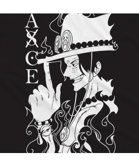 Чорна чоловіча футболка з аніме-принтом «Графічне зображення Ейса з One Piece»