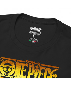 Чорна чоловіча футболка з аніме-принтом «Три легенди з One Piece»