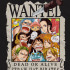 Чорна чоловіча футболка з аніме-принтом «Плакат Wanted з персонажами One Piece»