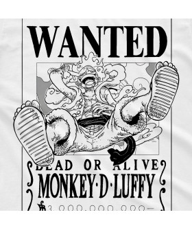 Біла чоловіча футболка з аніме-принтом «Відомий постер Gear Five з One Piece»