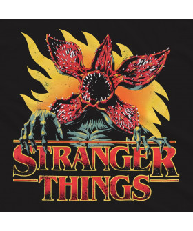 Чорна чоловіча футболка з аніме-принтом «Демогоргон зі Stranger Things»