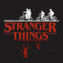 Чорна чоловіча футболка з аніме-принтом «Сюжет із серіалу Stranger Things з перевернутим світом»