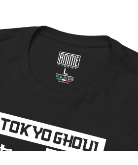 Чорна чоловіча футболка з аніме-принтом «Кен з Tokyo Ghoul у динамічній позі»