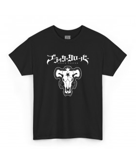 Чорна чоловіча футболка з аніме-принтом «T-shirt Black Clover - Logo Toro Nero»