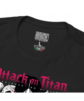 Чорна чоловіча футболка з аніме-принтом «T-shirt Attack on Titan - Mikasa»