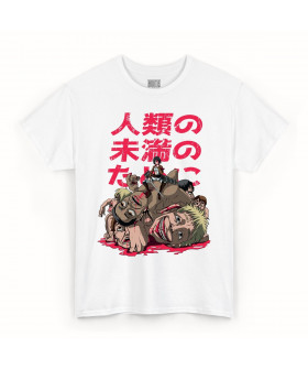 Біла чоловіча футболка з аніме-принтом «T-shirt Attack on Titan - Mikasa»