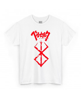 Біла чоловіча футболка з аніме-принтом «T-shirt Berserk - Berserk Simbolo»