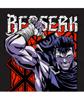 Чорна чоловіча футболка з аніме-принтом «T-shirt Berserk - Anime»