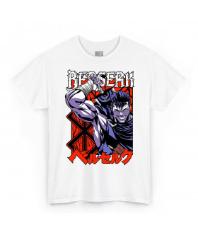 Біла чоловіча футболка з аніме-принтом «T-shirt Berserk - Anime»