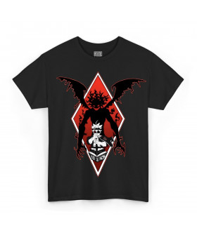 Чорна чоловіча футболка з аніме-принтом «T-shirt Black Clover - Asta e Liebe»