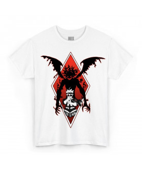 Біла чоловіча футболка з аніме-принтом «T-shirt Black Clover - Asta e Liebe»