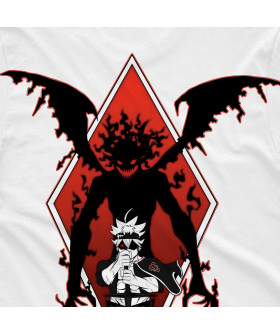 Біла чоловіча футболка з аніме-принтом «T-shirt Black Clover - Asta e Liebe»